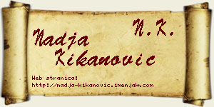 Nadja Kikanović vizit kartica